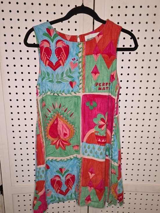 Paper Heart Dresses & Skirts - Paper Heart Vibrant Patchwork Print Daisy Island Sleeveless Dress Linen PocketXS